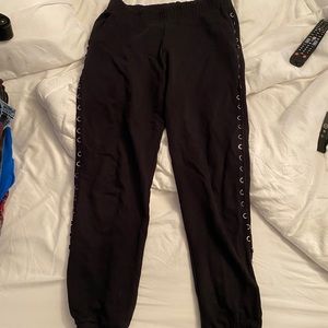 RARE All Saints black sweatpants with silver!